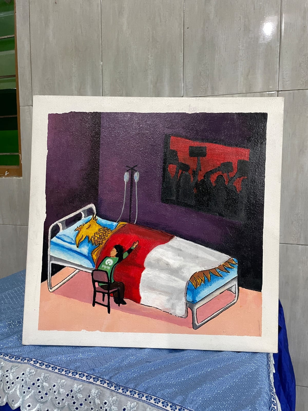 Suara Kepedulian Lewat Kanvas: Karya “Lekas Sembuh Negriku” Dilelang di Rasanya Lelang Karya
